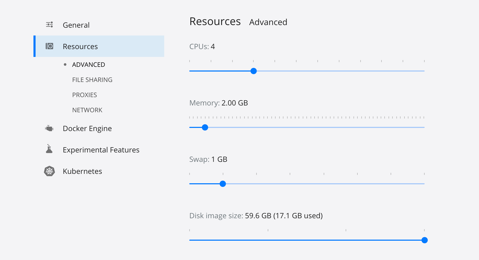 Docker Desktop Settings